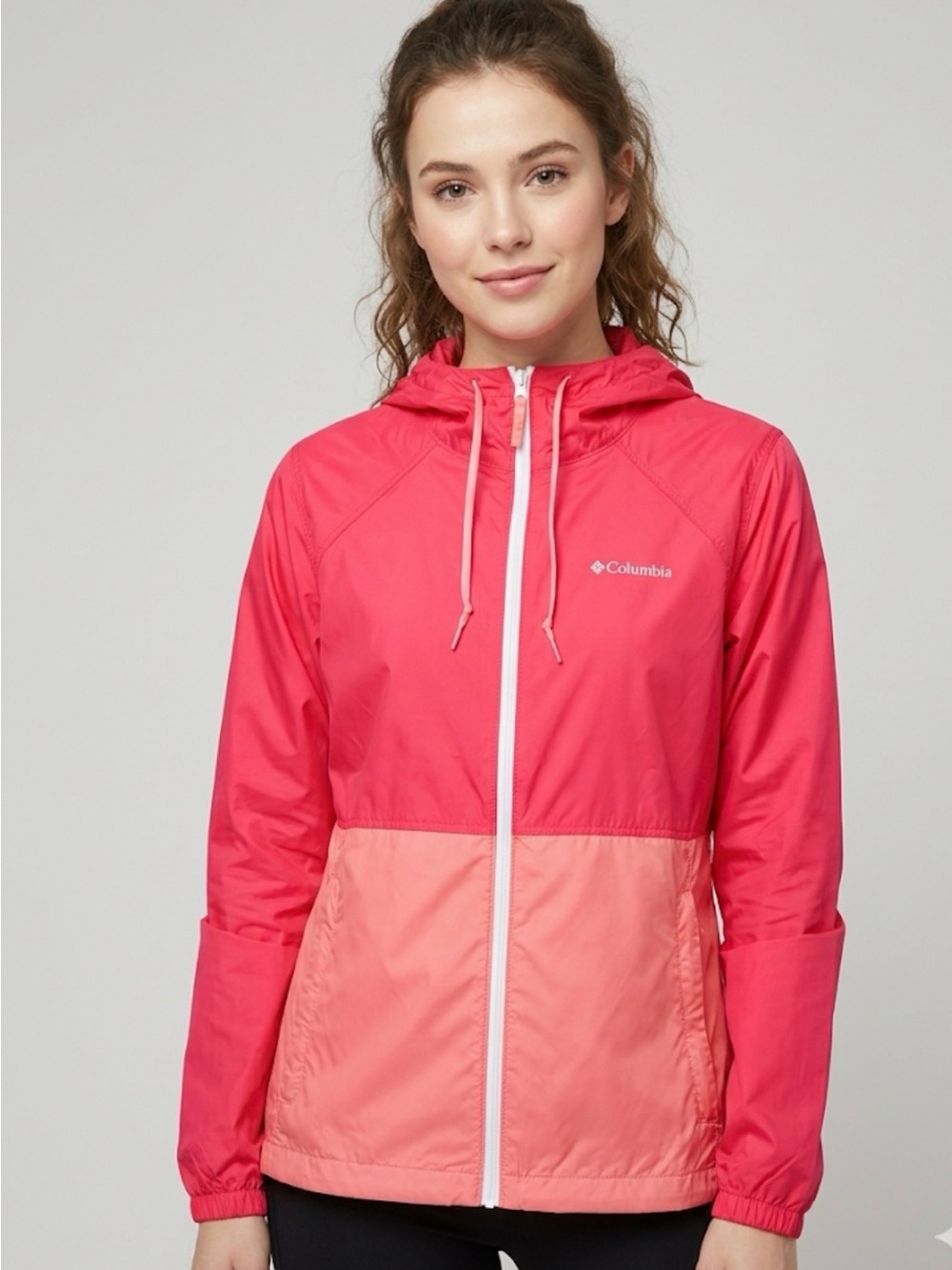 Columbia Flash Forward Lightweight Windbreaker Jacket Coral Pink Size L